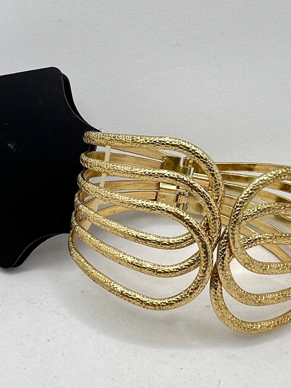 Kohl's Gold Multi-Row Textured Open Cuff Clamper Bracelet